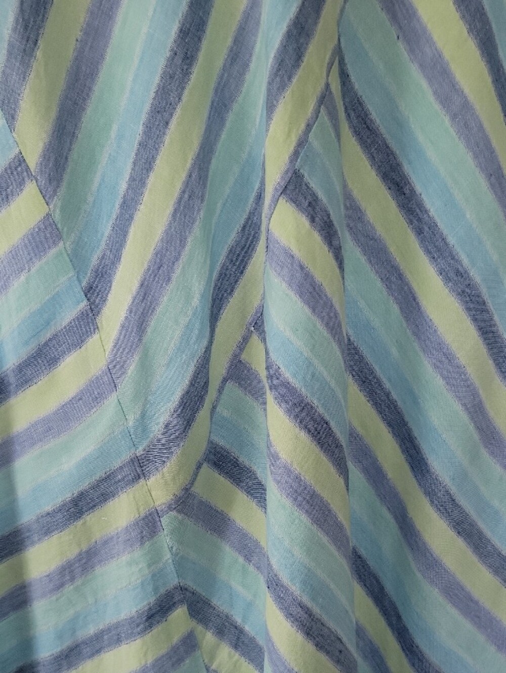 J. Jill Linen Blue and Lime Striped V‑Neck Maxi Dress - Picture 4 of 8